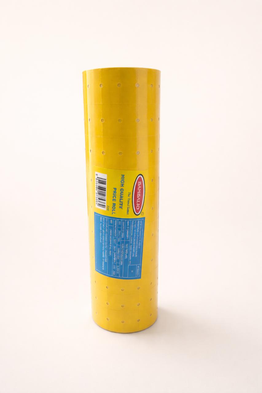Price label rolls/Rate Roll | 10-pcs packet WHITE AND YELLOW For Garment & Retail use