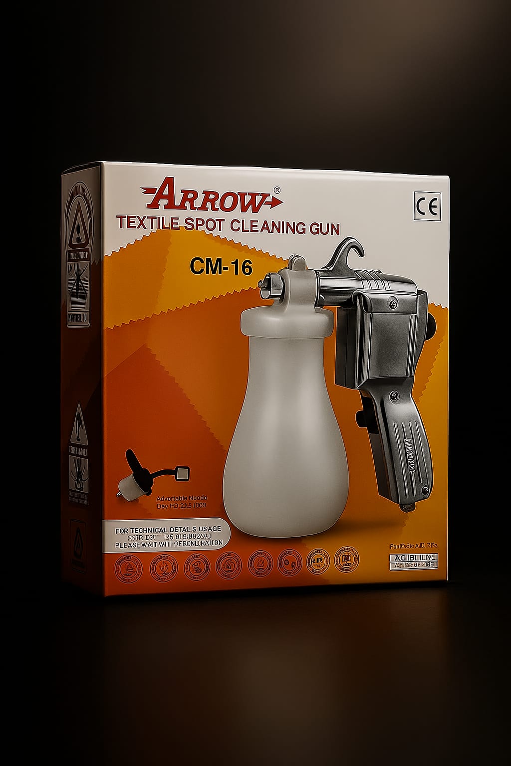 arrow cm16 textile spot cleaning gun in box packaging
