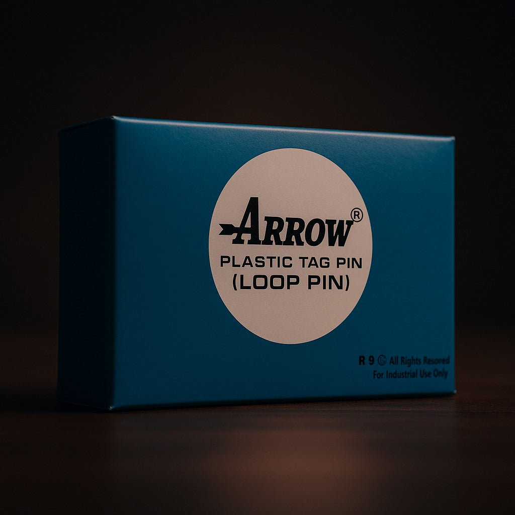arrow loop tag pin 5 inch black box for garment tagging
