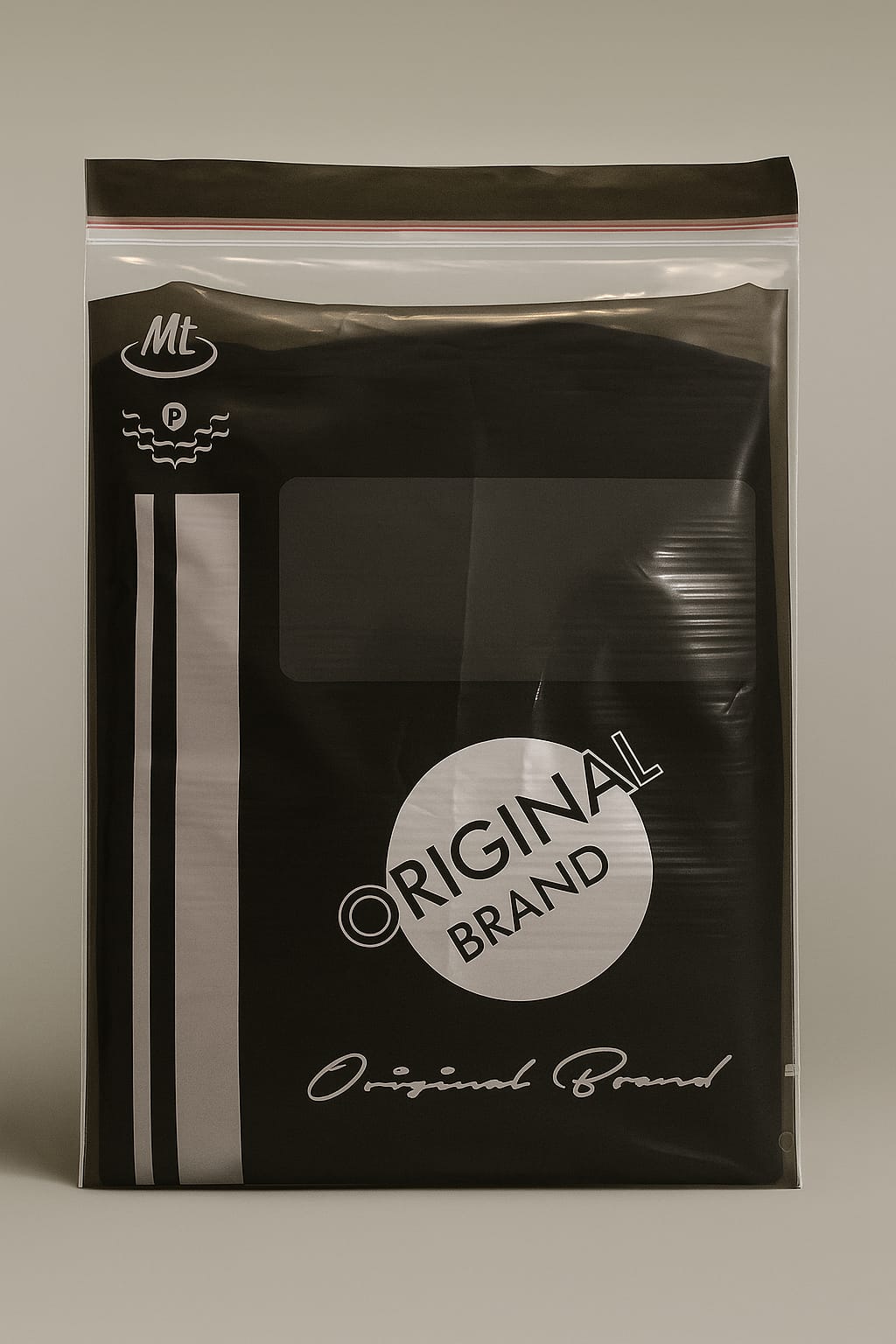 black ldpe tape bag with original brand design 10x14 inch 51 micron by paraspacking

