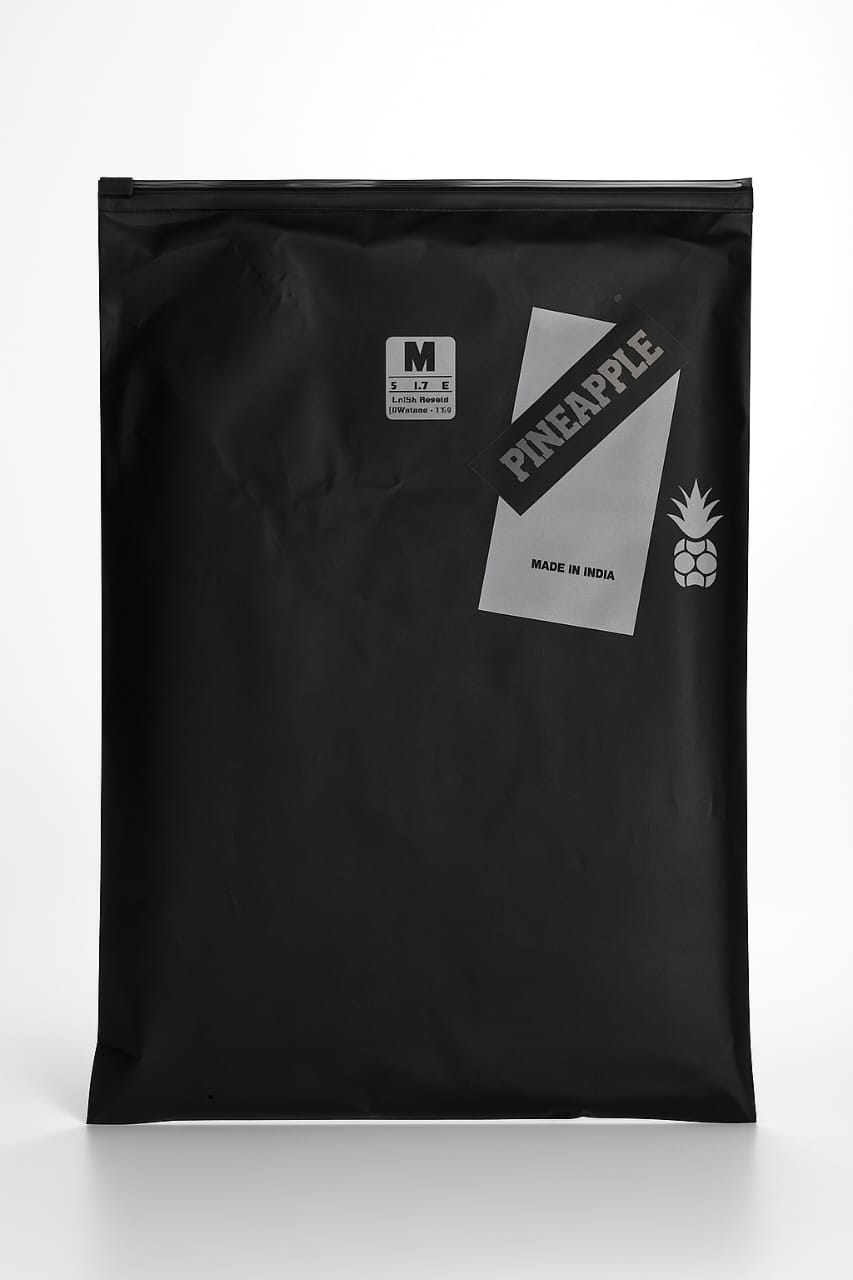 premium black frosted slider pouch upright view with branding by paraspacking

