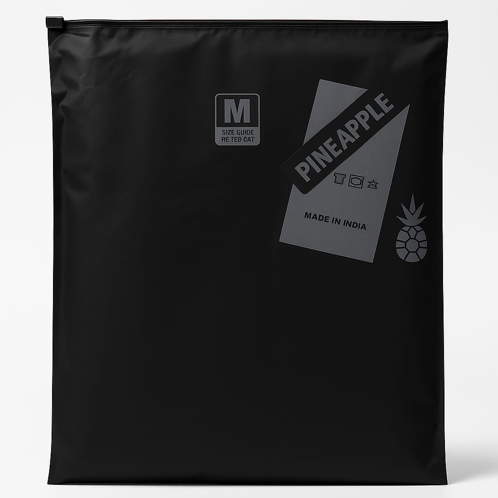 premium black frosted slider zip bag for garments packing by paraspacking


