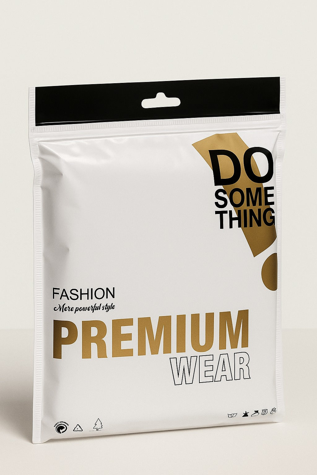 white bopp pearl zipper bag with premium wear print – 51 micron durable garment pouch by paras packing


