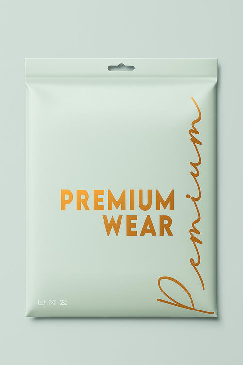 premium wear bopp lamination garment bag in mint green with orange text – 200 pcs by paras packing

