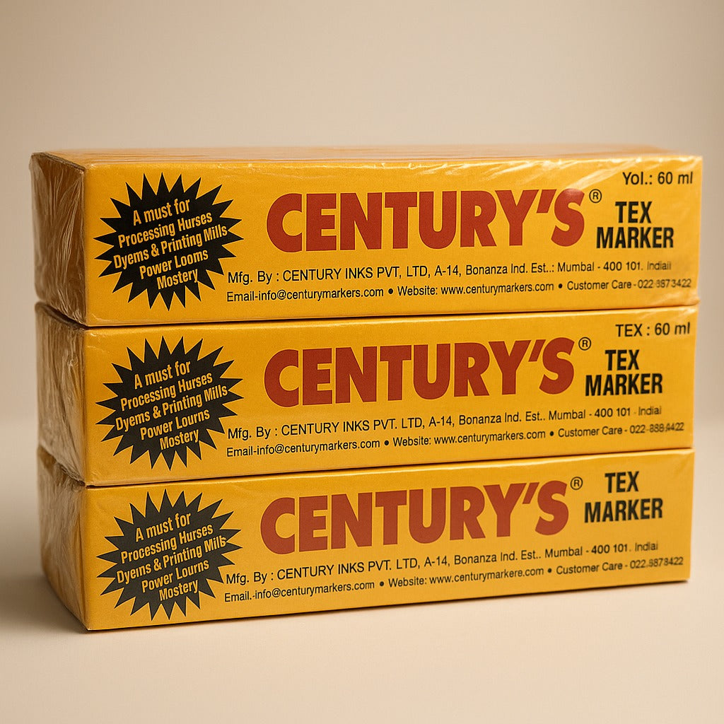 century’s tex marker 60ml box pack for industrial fabric use by paras packing 

