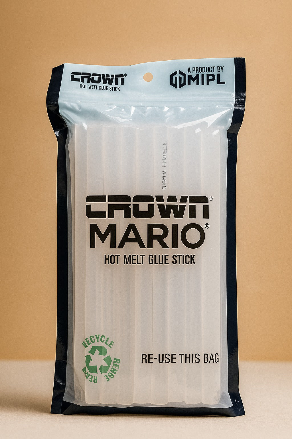 crown mario hot melt glue sticks in transparent pack 9 inch size from paras packing
