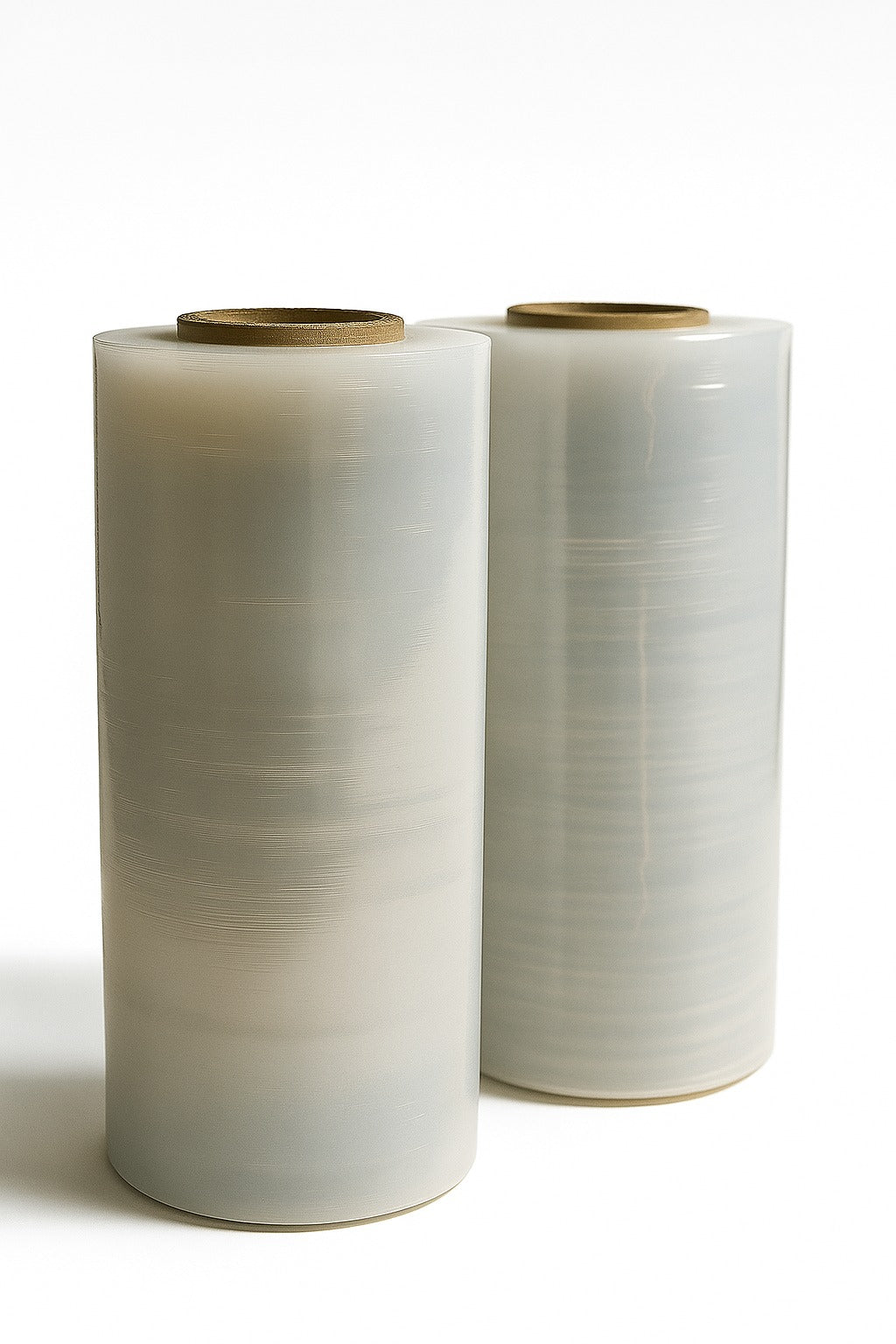 two stretch film rolls for wrapping and bundling packaging material made by paraspaking delhi
