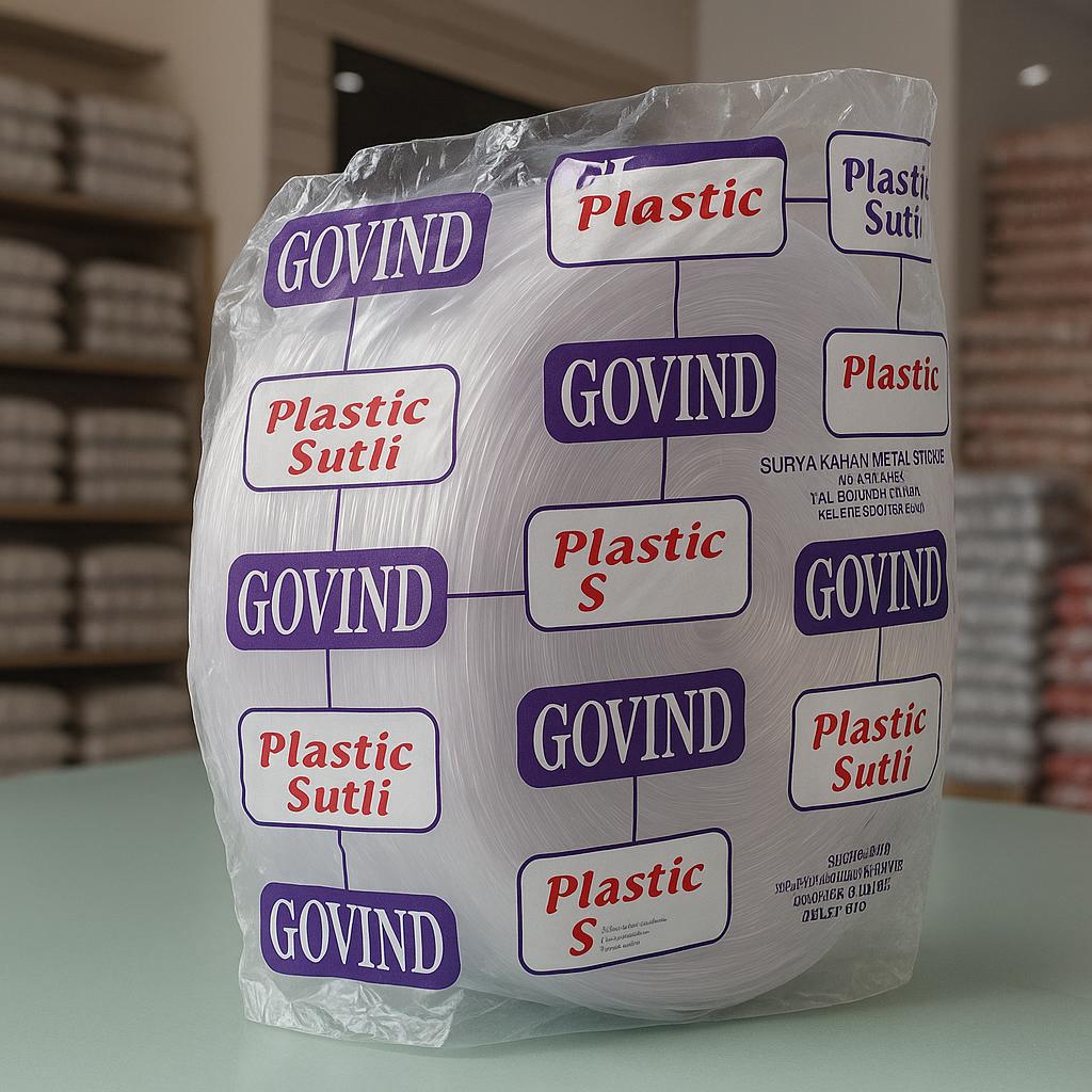 govind white moti plastic sutli roll 1.2kg by verified dealer paras

