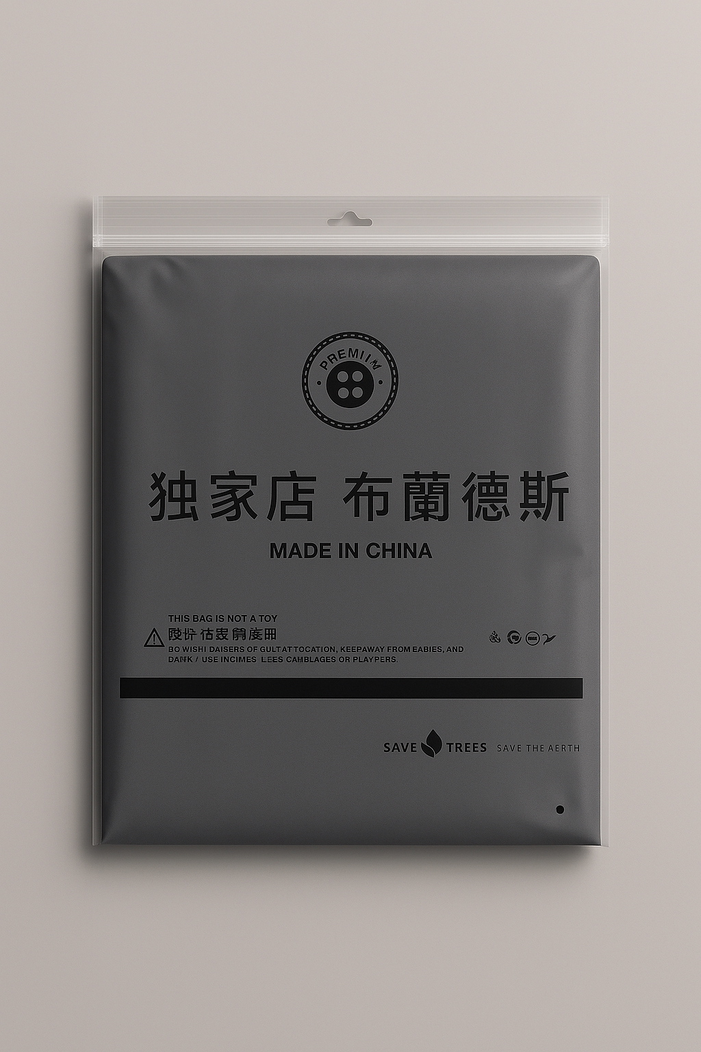 LDPE zipper bag in matte finish with chinese writing, 500 pcs pack by paras packing in-house manufacturing