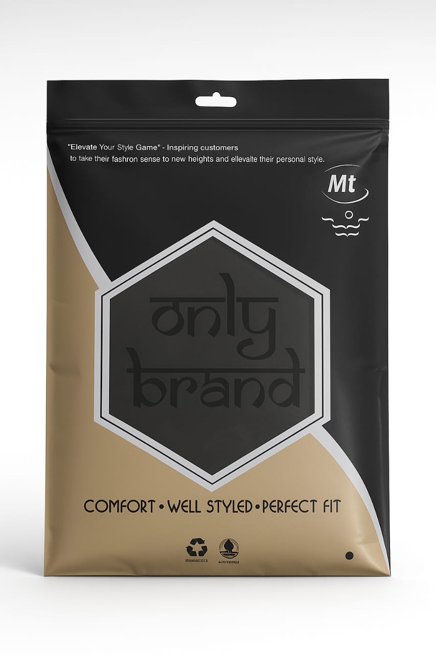 pp zipper bag in black and gold with only brand print and comfort style fit design – premium packaging by paras packing

