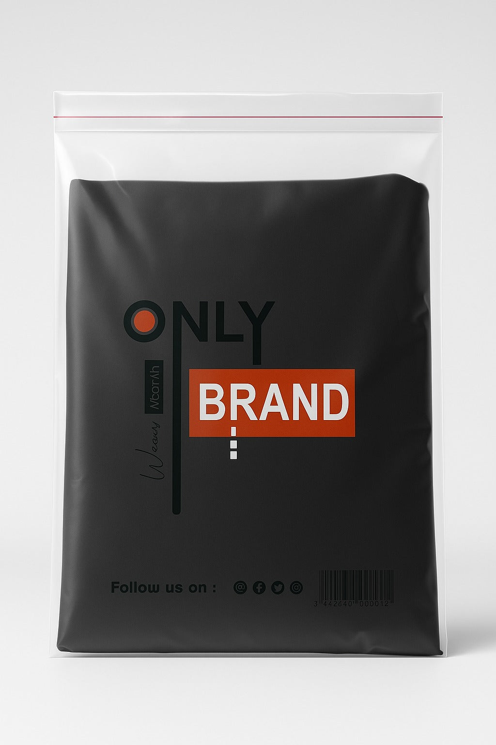 black only brand tape bag with print design by paraspacking

