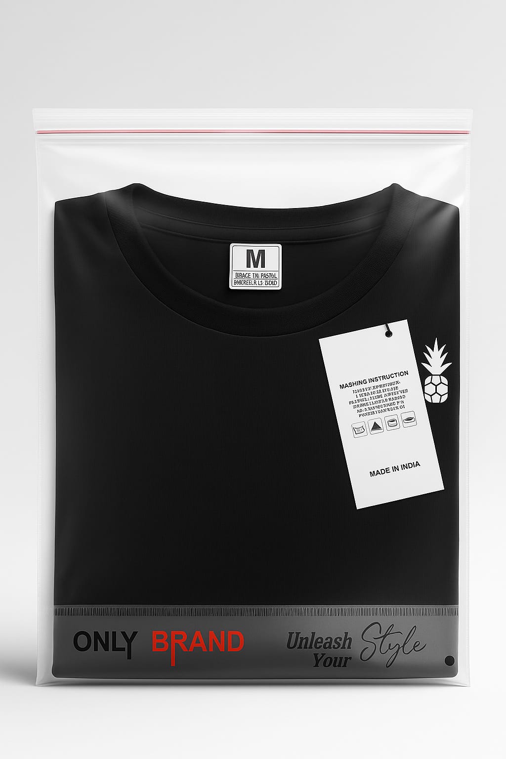 only brand tshirt in bopp printed tape bag by paraspacking

