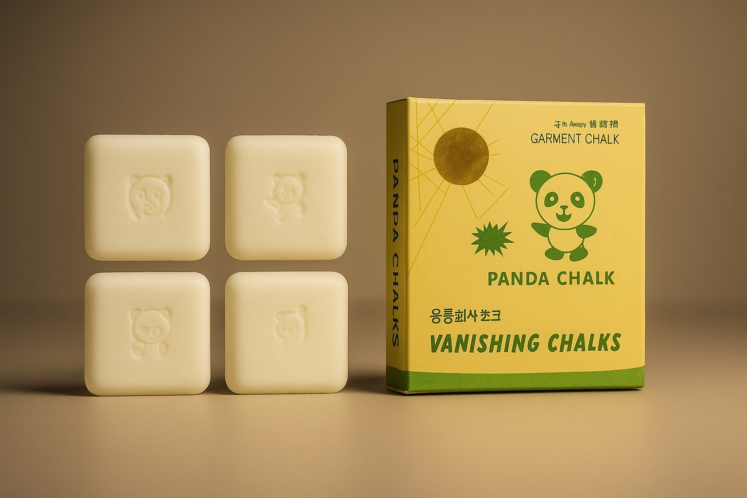 panda vanishing garment chalk yellow box for fabric marking use in tailoring, 50 pack

