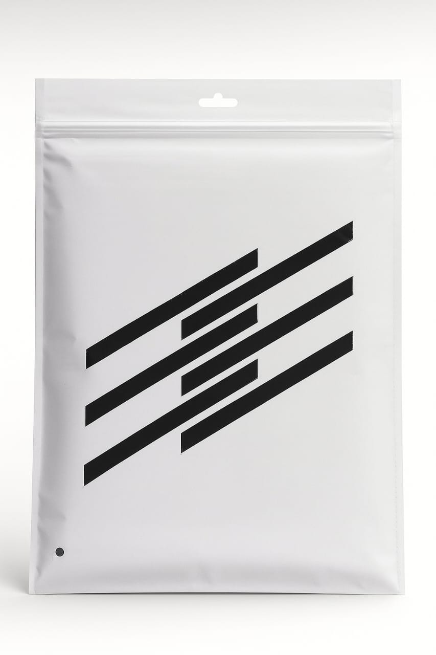 pp zipper bag with transparent diagonal line design – 51 micron quality from paras packing

