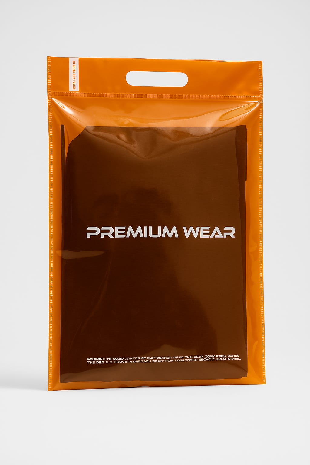 premium wear orange back bopp dcut bag with tshirt paras

