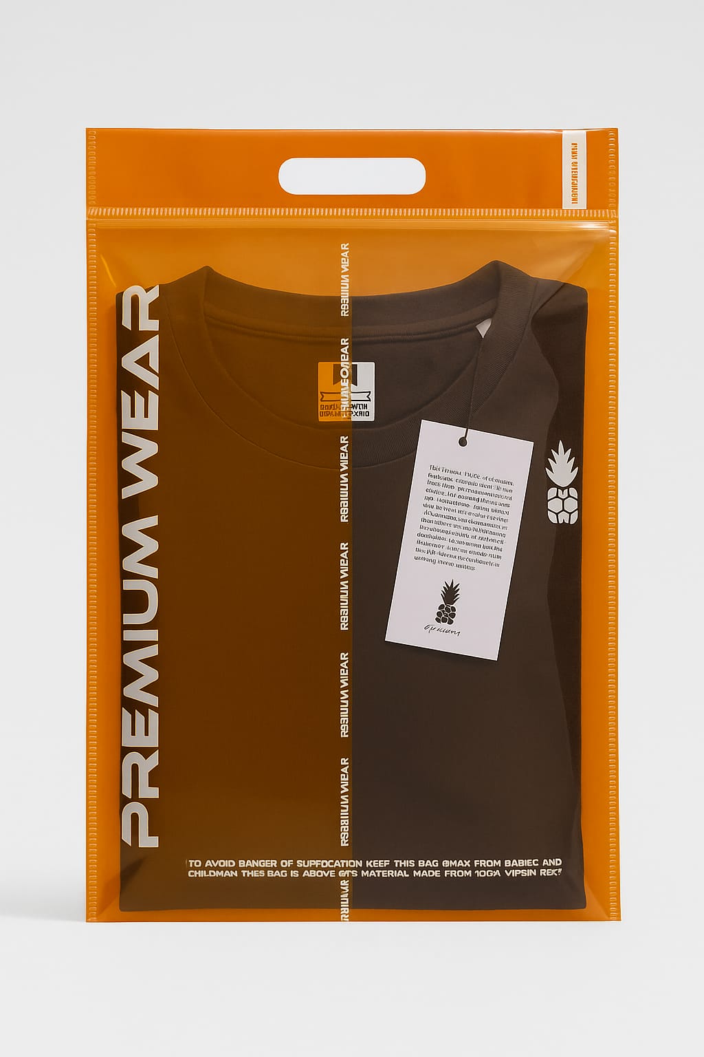 premium wear orange bopp dcut bag with tshirt 

