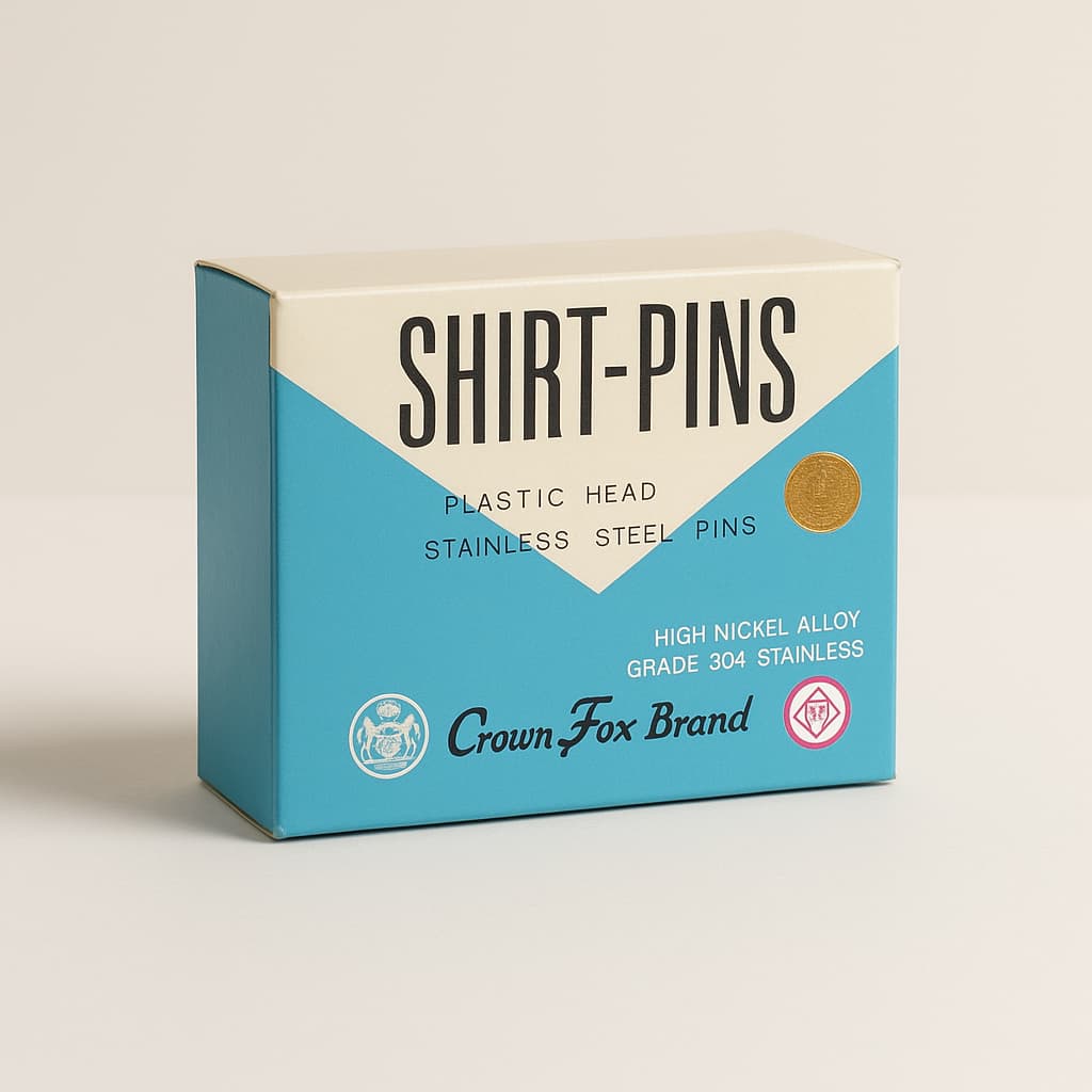 crown fox shirt pins closed box with plastic head and 304 stainless steel 300g pack
