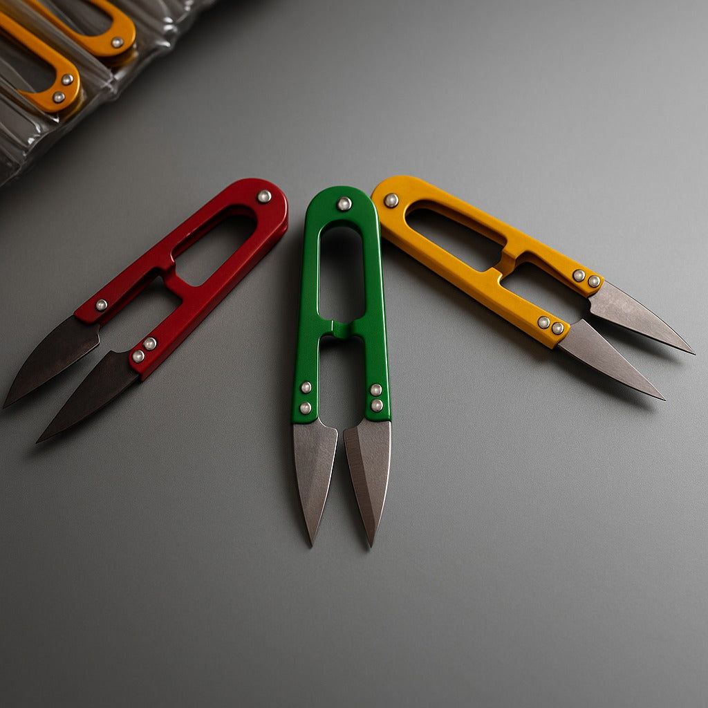 loose steel thread cutters in red green yellow by paras packing