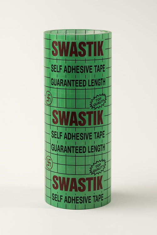 2 inch swastik green self adhesive tape roll 50 meter packaging use
