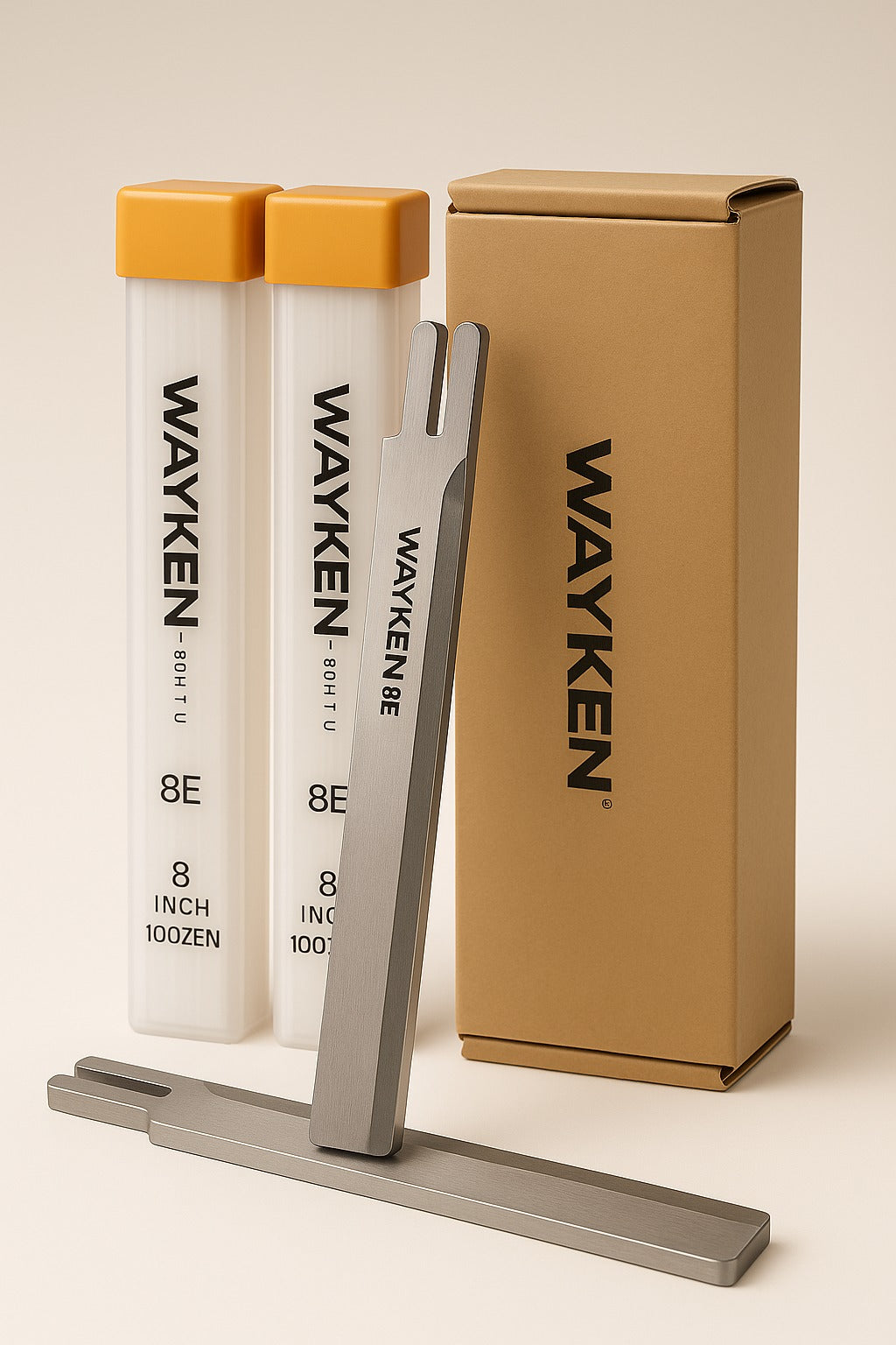 wayken garment cutting blades set of 8 inch shown with packaging box and blade pieces by paras verified dealer

