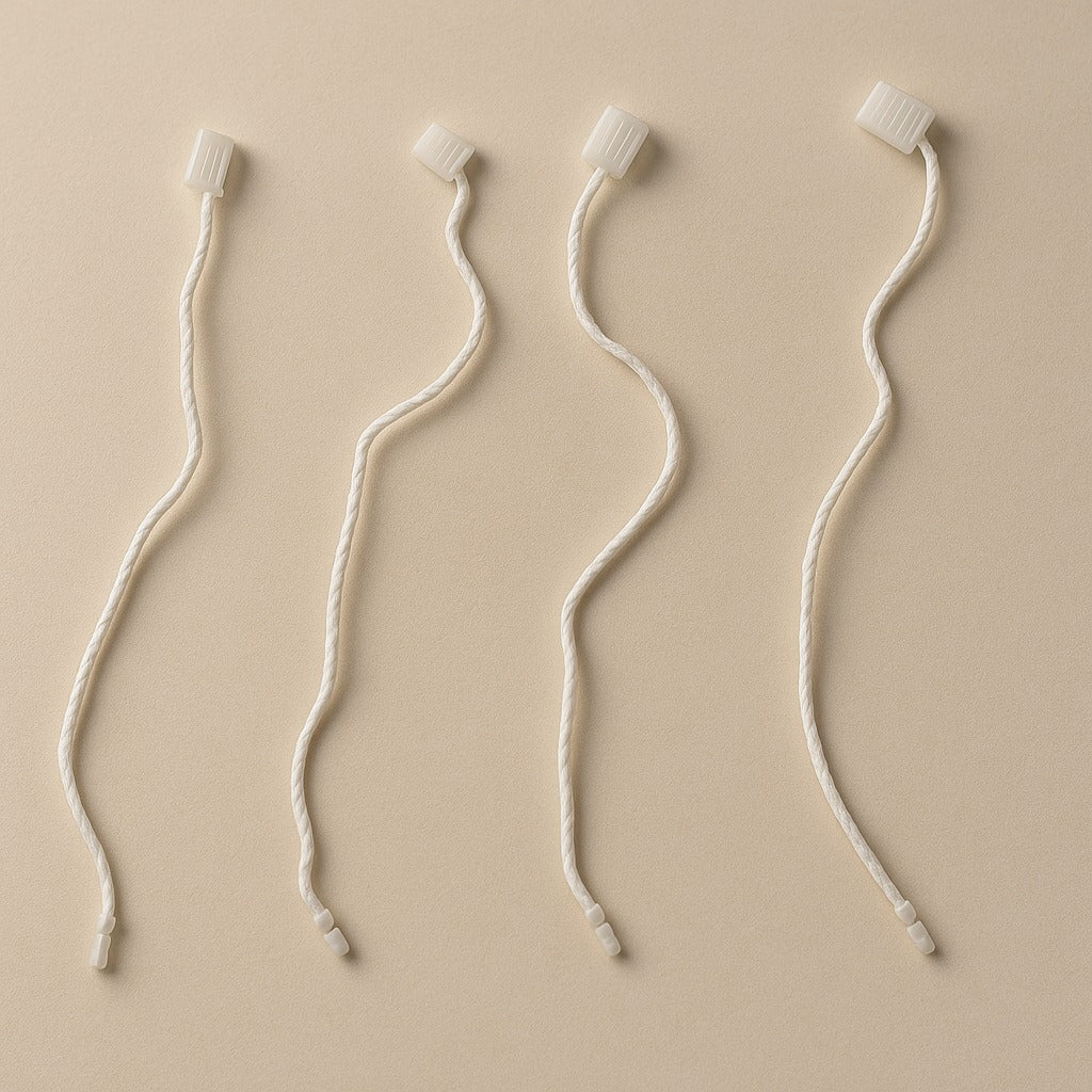 premium white tag dori with plastic locks – ideal for garment tagging, shown in close-up by paras packing


